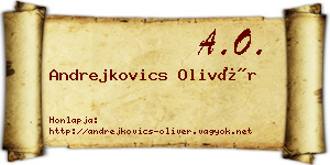 Andrejkovics Olivér névjegykártya